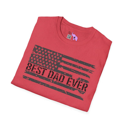 Best Dad Ever (Flag) Adult T-shirt