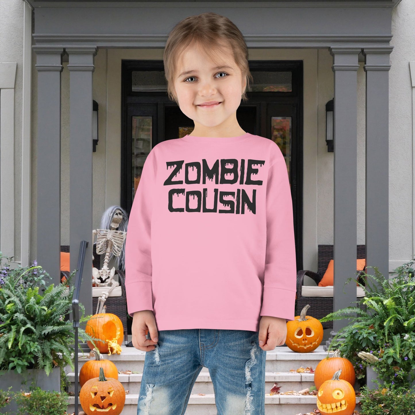 ""Zombie Cousin Toddler Long Sleeve Tee