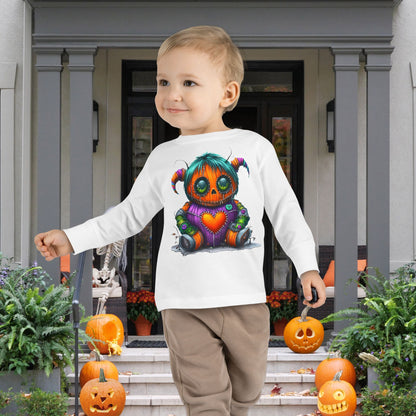 Patchwork Pumpkin Heart Toddler Long Sleeve Tee