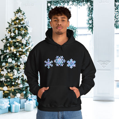 Blue Snowflakes Adult Heavy Blend™ Hooded Sweatshirt