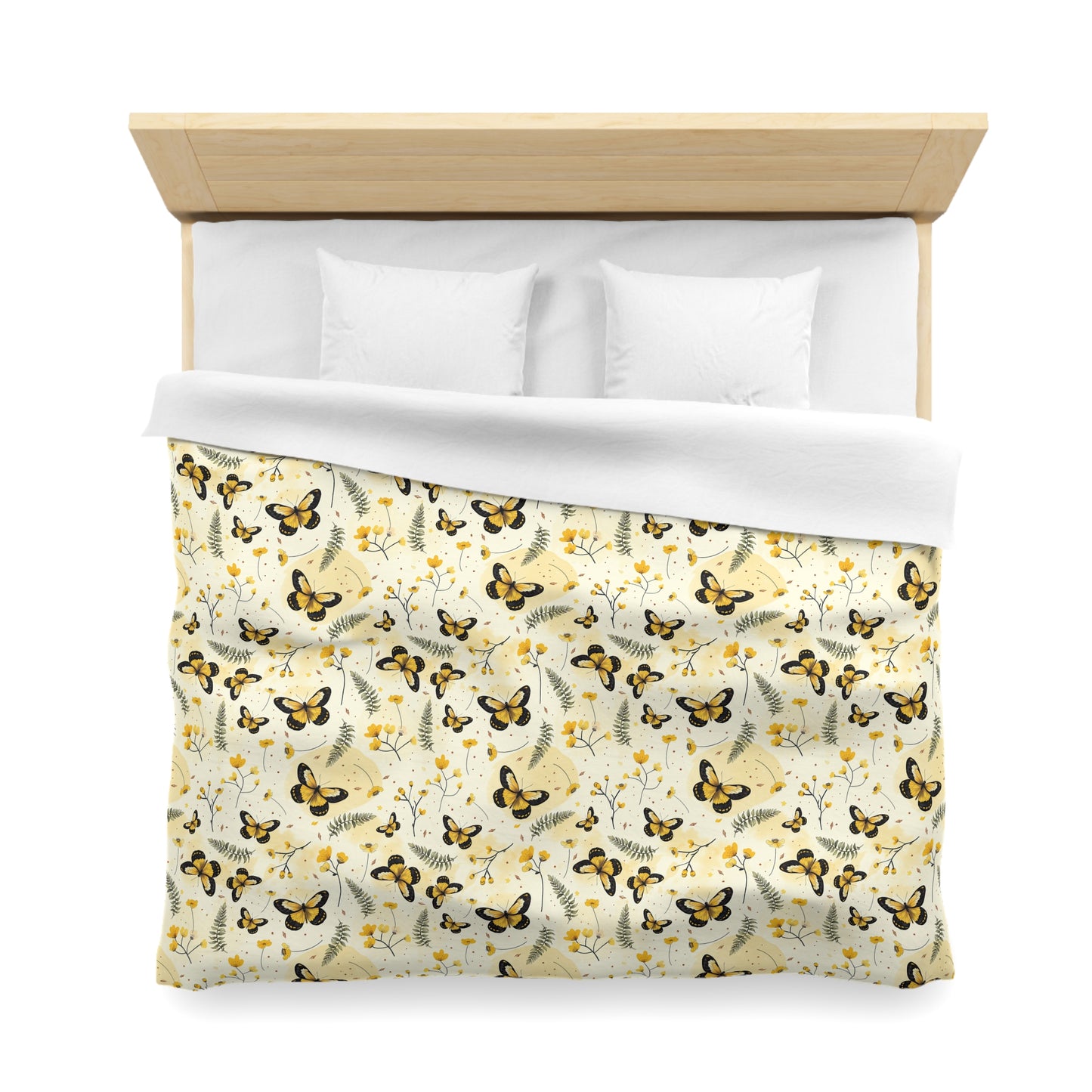 Sunlit Butterfly Bloom Microfiber Duvet Cover