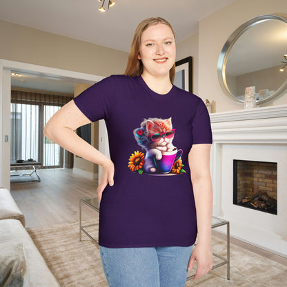 Cool Sunflower Kitten 3 Adult T-shirt