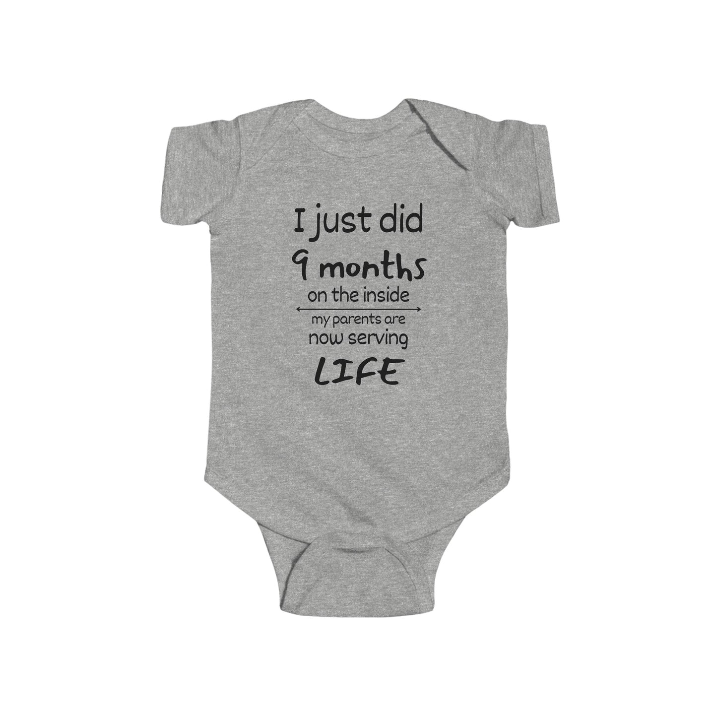 I Just Did 9 Months on the Inside My Parents are now Serving Life Infant Fine Jersey Bodysuit