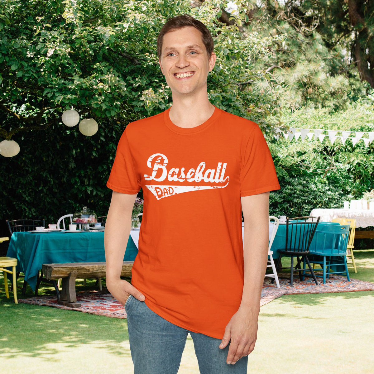 Baseball Dad (Grunge) Adult T-shirt