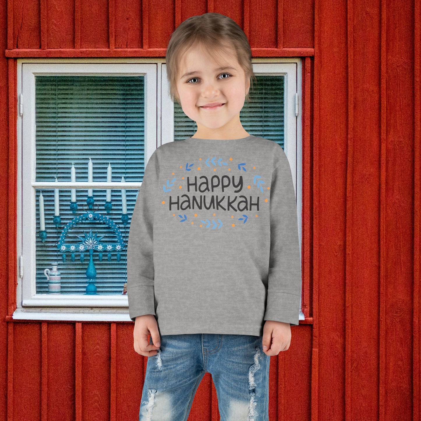 Happy Hanukkah 4 Toddler Long Sleeve Tee