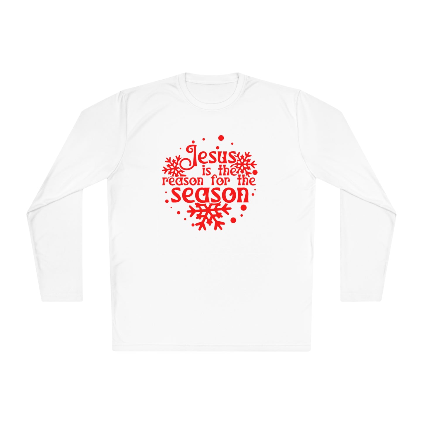 Jesus Is The Reason For The Season Snowflake Adult Long Sleeve Tee