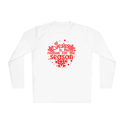 Jesus Is The Reason For The Season Snowflake Adult Long Sleeve Tee