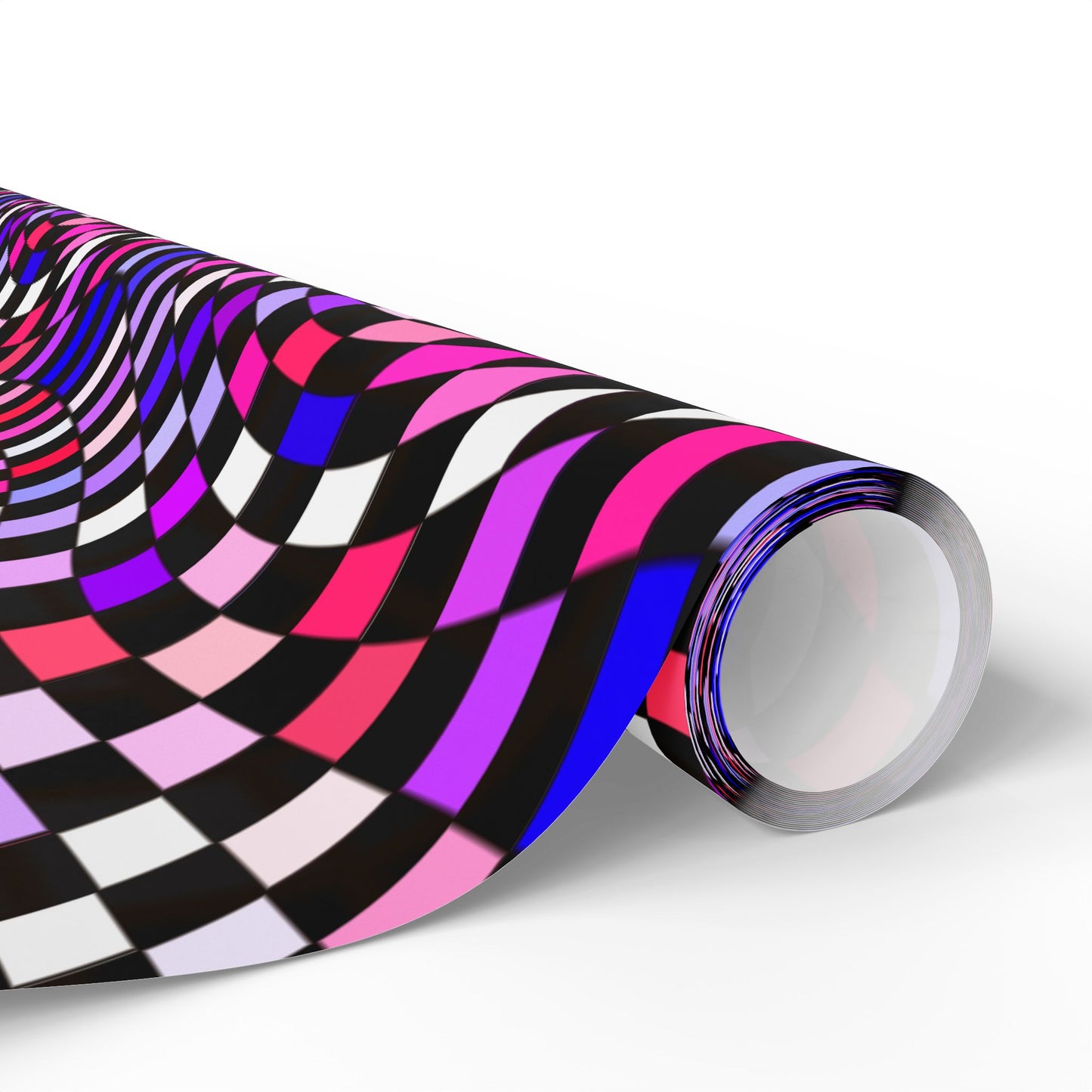 Warped Purple Checkered Wrapping Paper