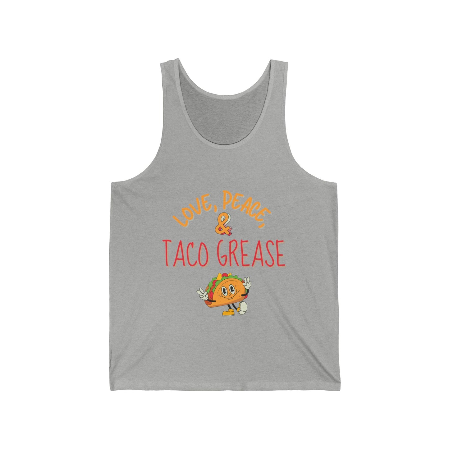 Love, Peace, & Taco Grease Adult Unisex Tank