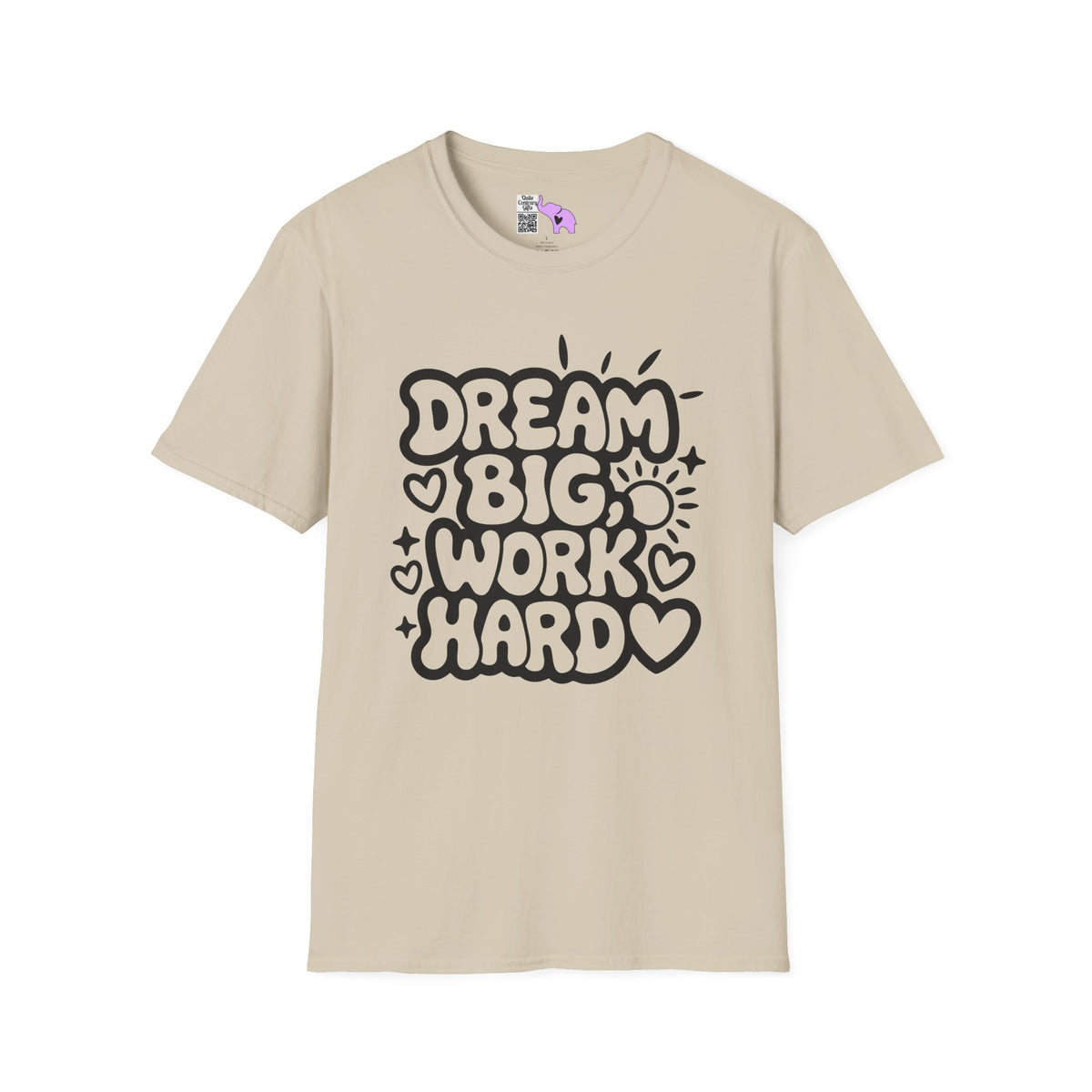 Dream Big Work Hard (Hearts) Adult T-shirt