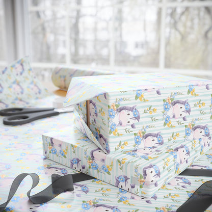 Zebras in Bloom Wrapping Paper