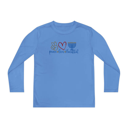 Peace Love Hanukkah Youth Long Sleeve Tee