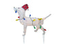 Illuminated Christmas Dog Decor – White Pup with Santa Hat
