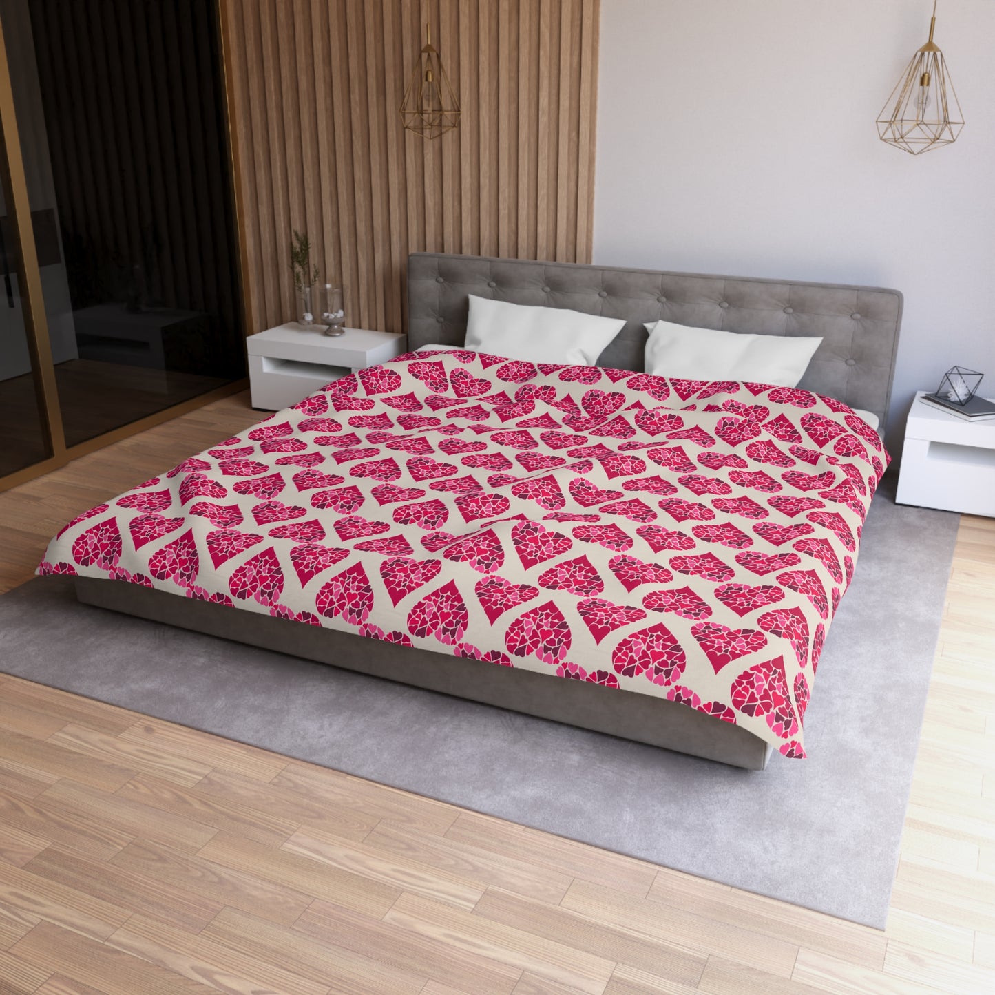 Simple Hearts Microfiber Duvet Cover