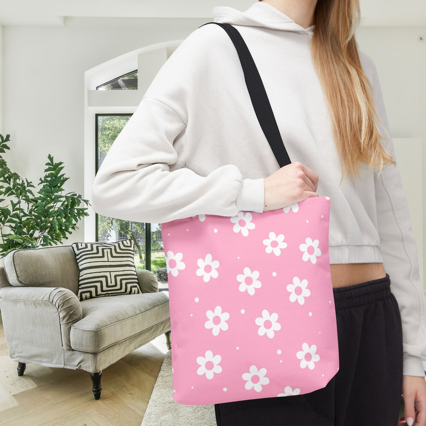 Pretty Petals & Dots Canvas Tote Bag