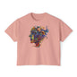 Colorful Paisley Woman Profile Women's Boxy Tee