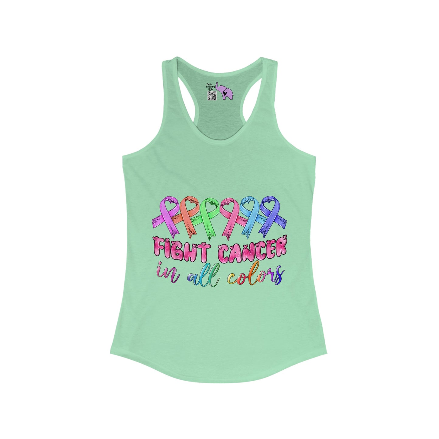 Fight Cancer in All Colors 9 Women's Ideal Racerback Tank