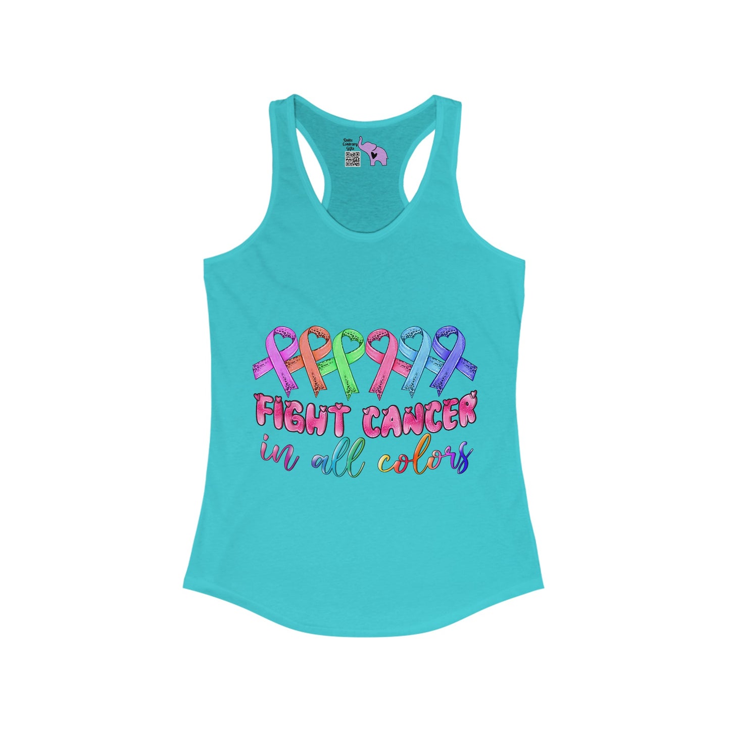 Fight Cancer in All Colors 9 Women's Ideal Racerback Tank