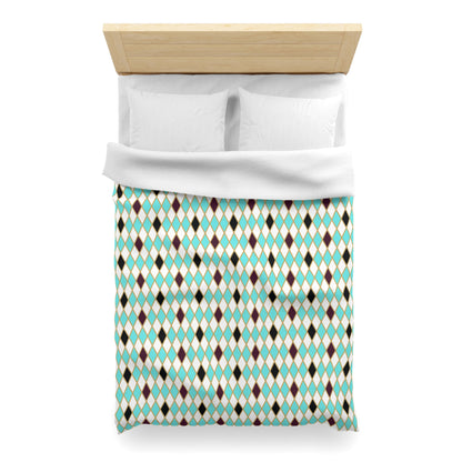 Teal Mosaic Harlequin Microfiber Duvet Cover