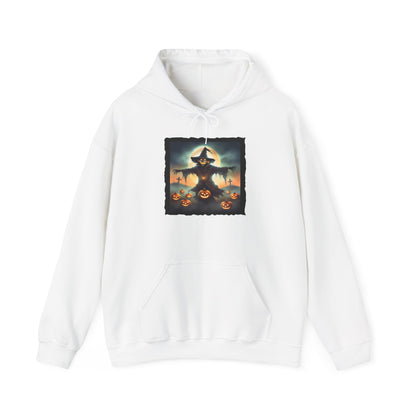 Halloween Scarecrow w/Pumpkins 2 Heavy Blend™ Hooded Sweatshirt