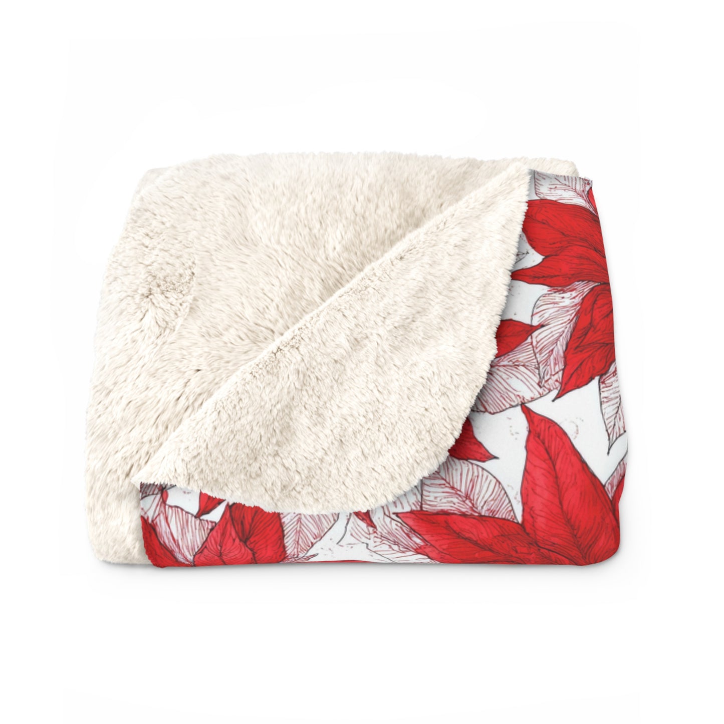 Crimson Poinsettia Sketch Basic Bedding Set