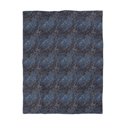 Navy & Gold Botanica Microfiber Duvet Cover