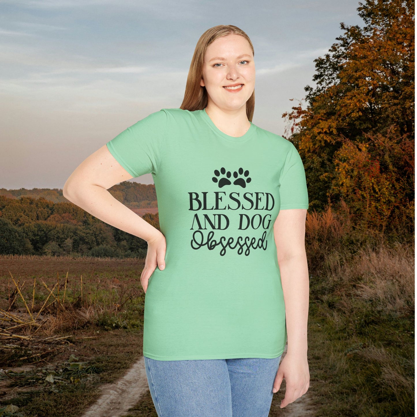 Blessed And Dog Obsessed Adult T-shirt
