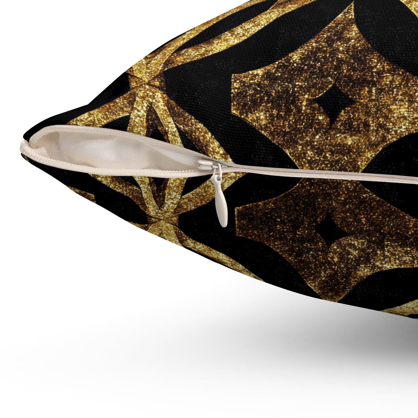 Golden Star Lattice Throw Pillow