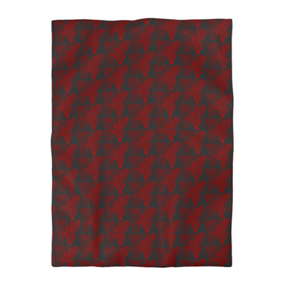 Crimson Flutter Microfiber Duvet Cover