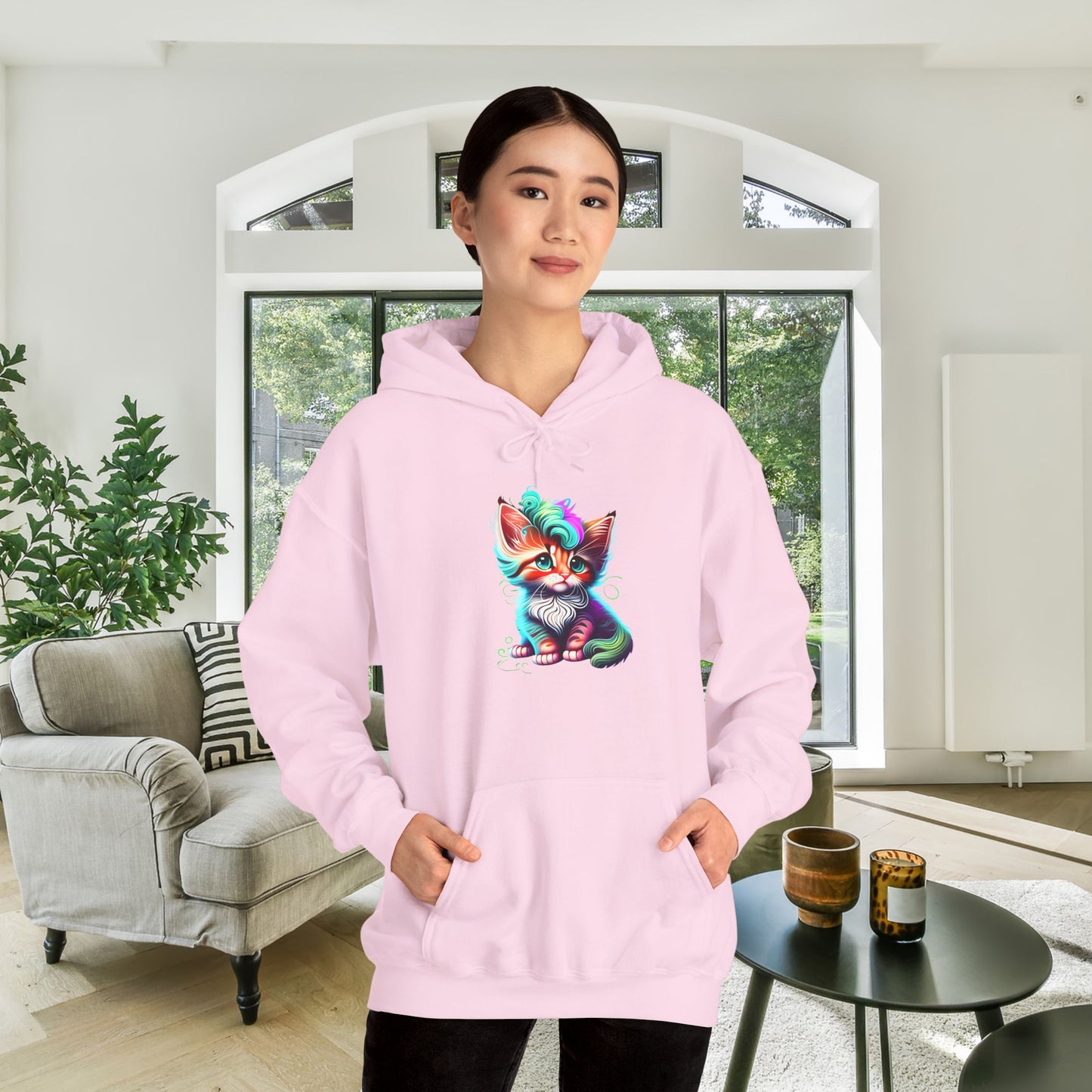 Cute Colorful Kitten 2 Heavy Blend™ Hooded Sweatshirt