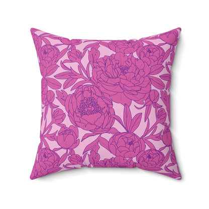 Blush Peony Garden Throw Pillow