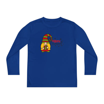 Merry Christmas Girl Gnome Youth Long Sleeve Tee