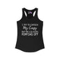 I Try To Contain My Crazy But The Lid Keeps Popping Off Women's Ideal Racerback Tank
