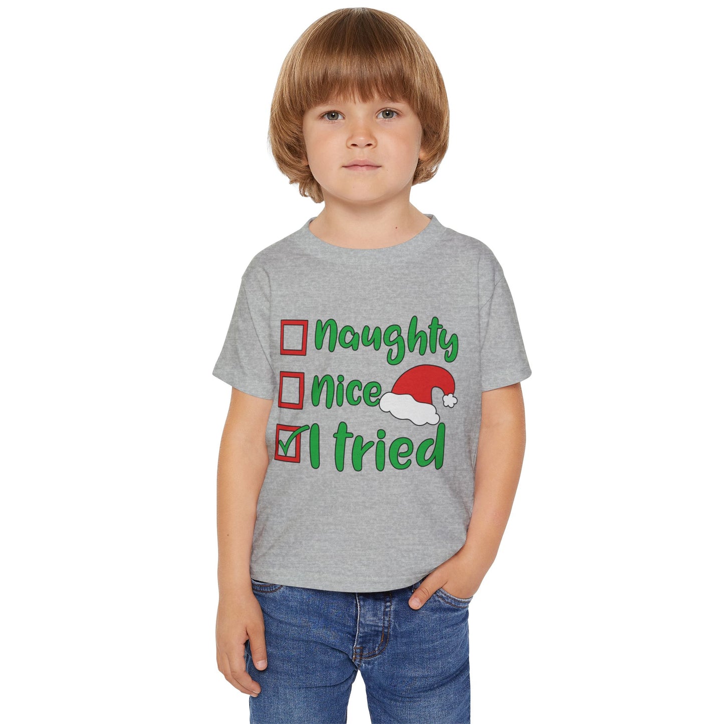 Naughty Nice I Tried Heavy Cotton™ Toddler T-shirt