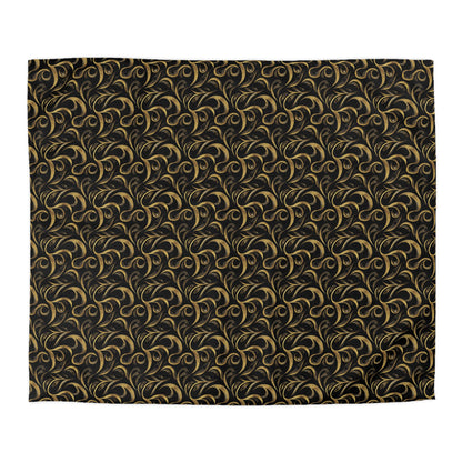 Golden Noir Swirl Duvet Bedding Set