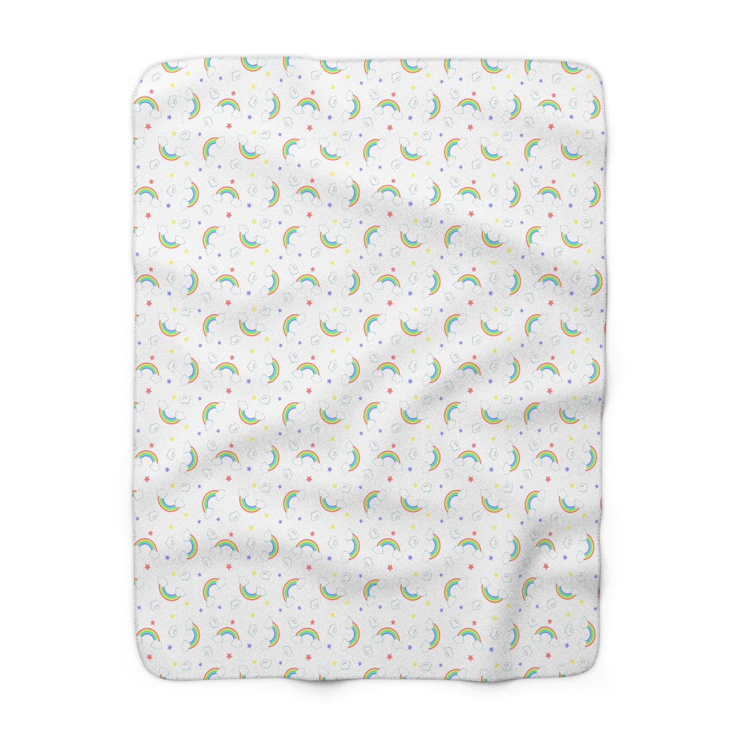 Rainbow Smiles & Stars Fleece Blanket