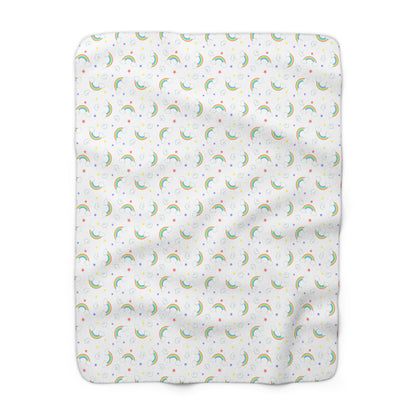 Rainbow Smiles & Stars Fleece Blanket