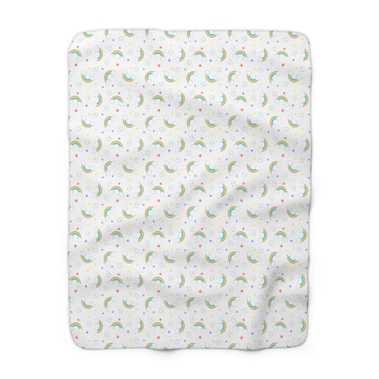 Rainbow Smiles & Stars Fleece Blanket