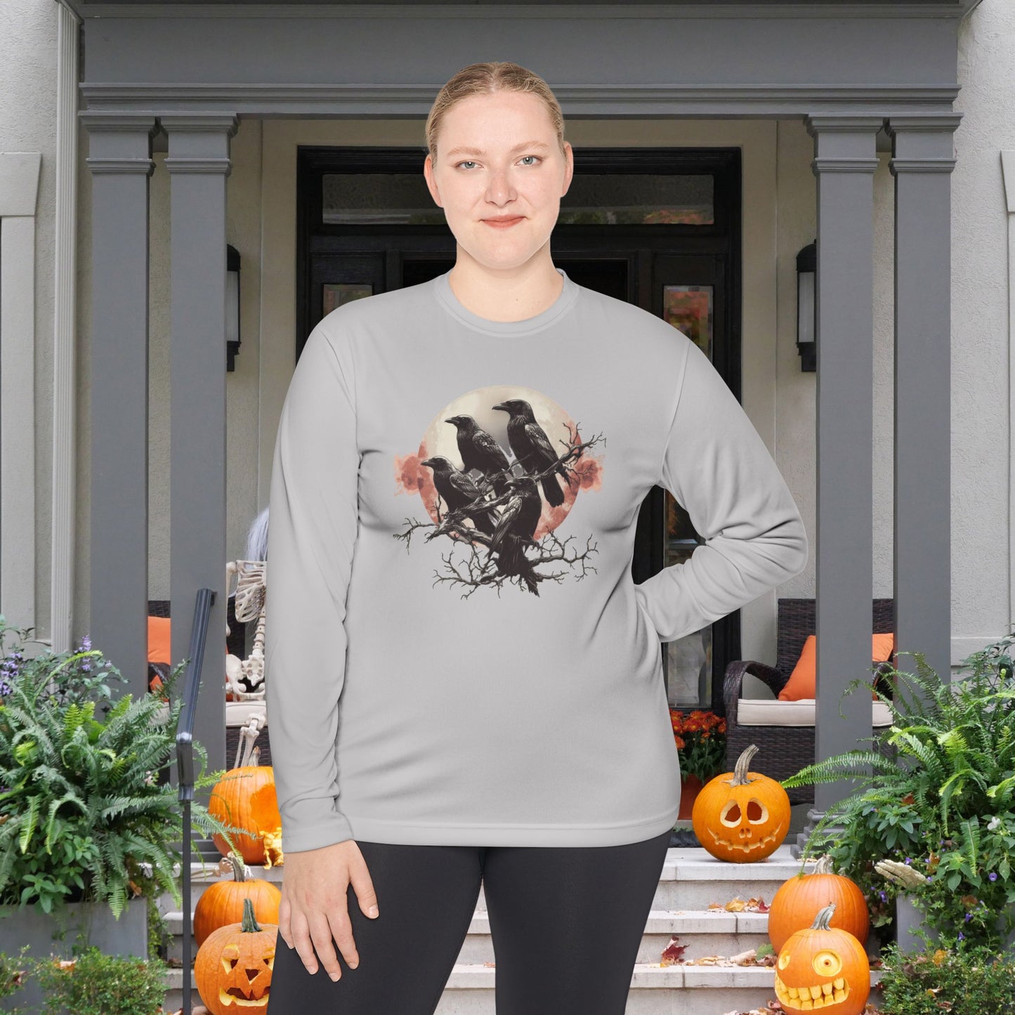 Halloween Crows 2 Adult Long Sleeve Tee