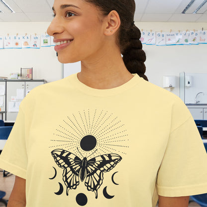 Butterfly w/Sun, Moon, & Stars Women's Boxy Tee