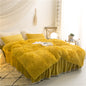 Korean Mink Velvet Cozy 4Pc Bedding Duvet Set w/Skirt