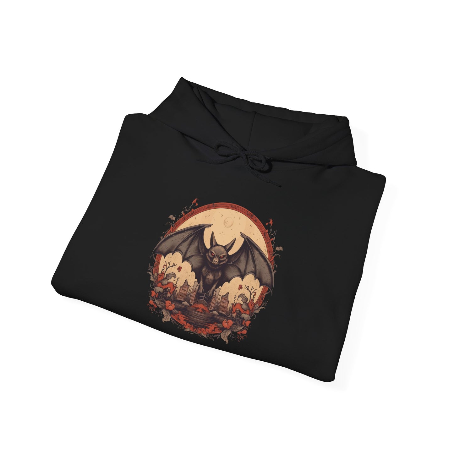 Creepy Bats Over Moon 10 Heavy Blend™ Hooded Sweatshirt