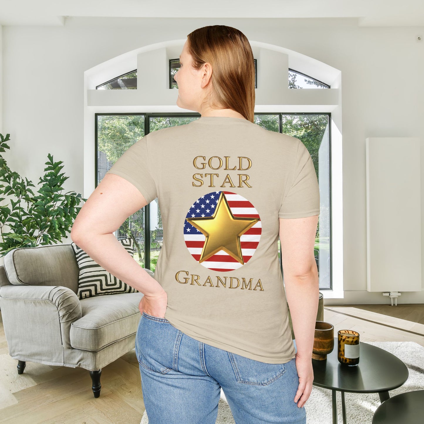 Gold Star Grandma Forever Proud Adult T-shirt