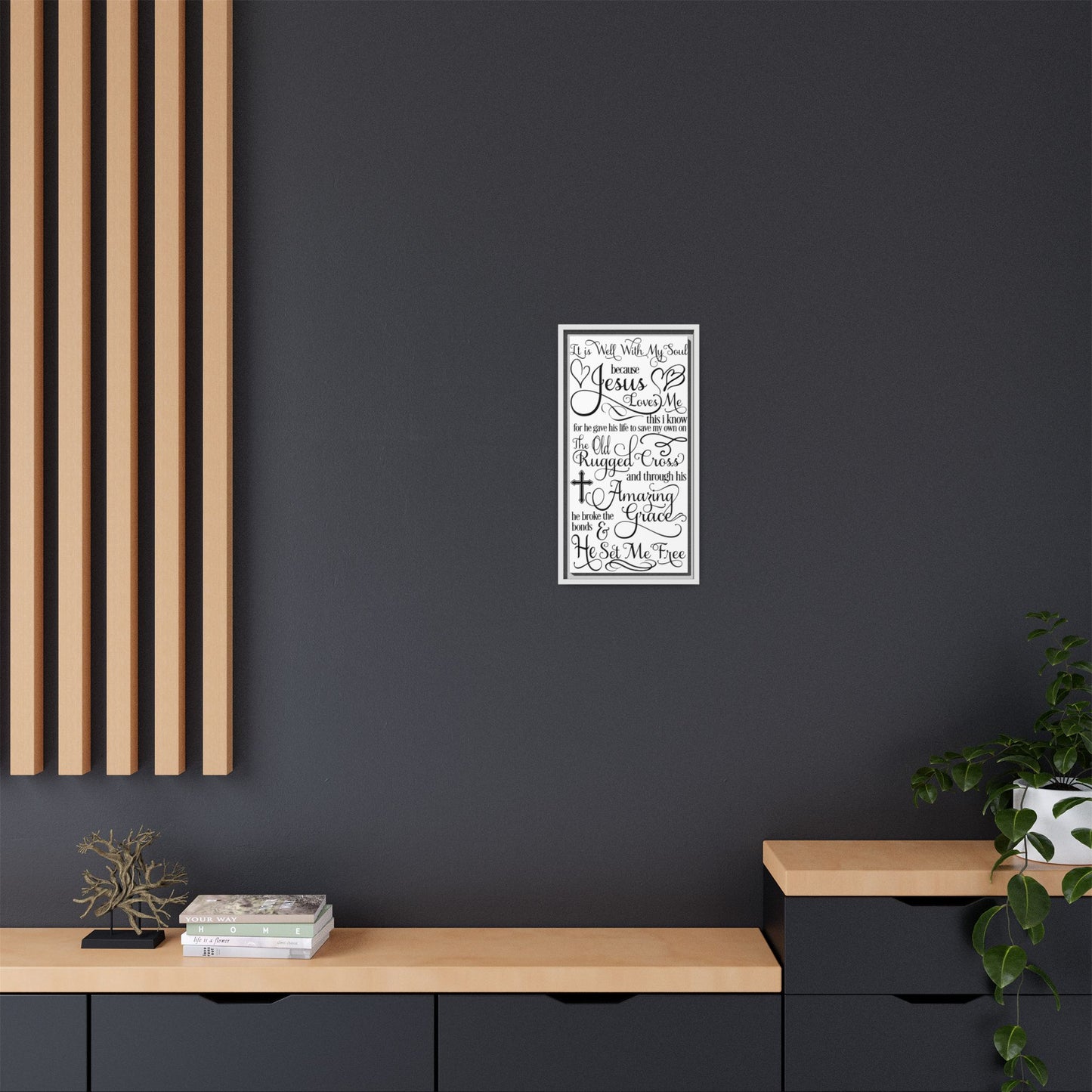 Hymnal Poem Framed Canvas Bathroom Art