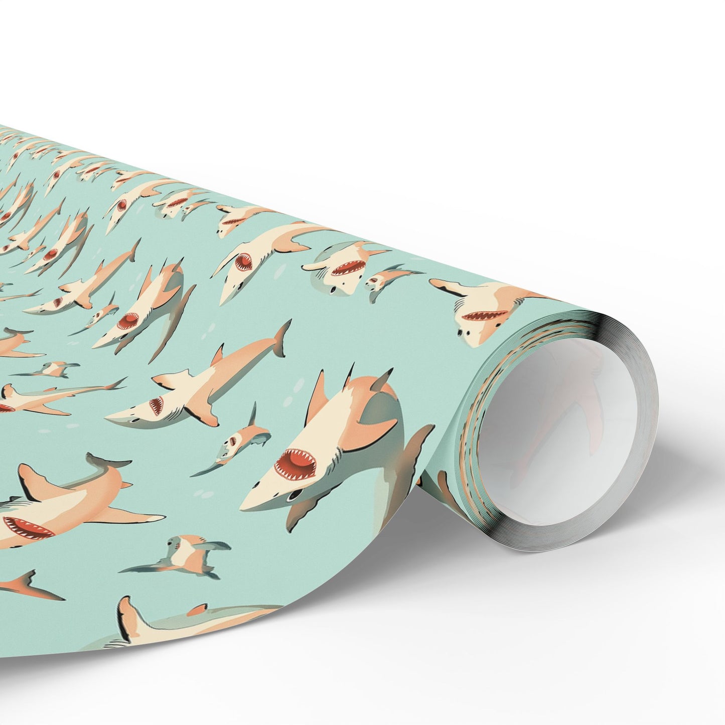 Aquamarine Sharks Wrapping Paper