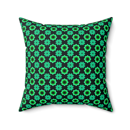 Clover Bloom Burst Throw Pillow