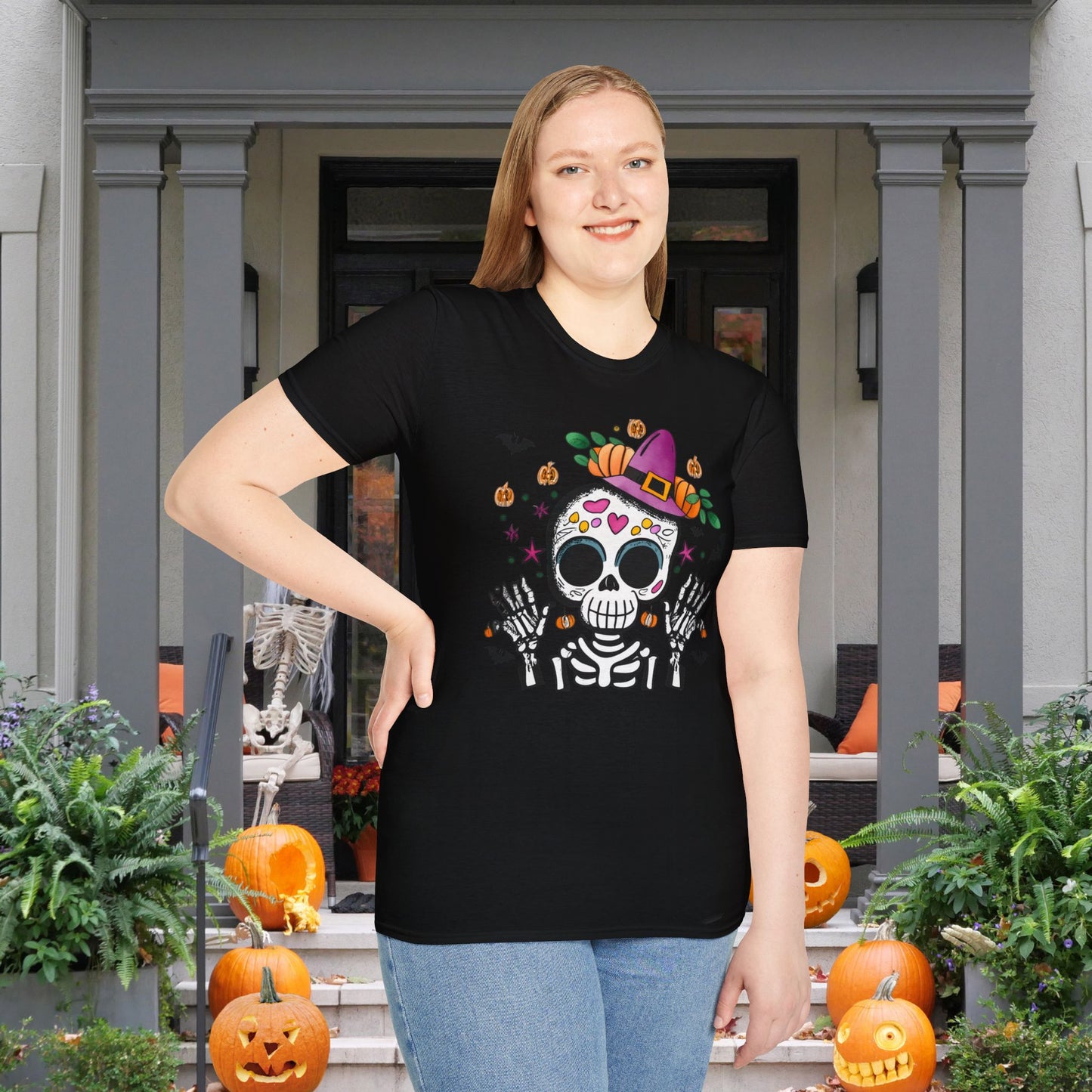 Dios de Muertos Skull Adult T-shirt