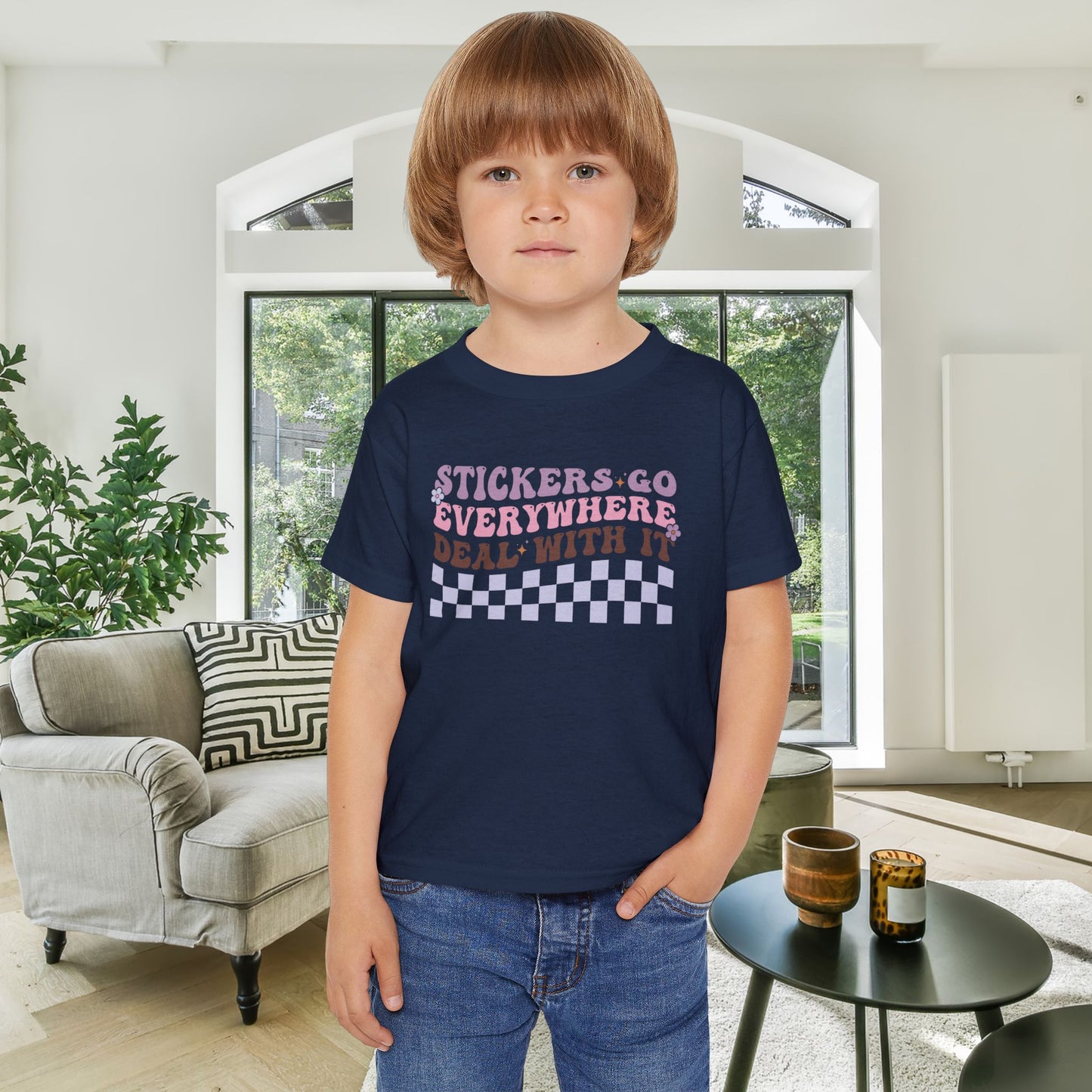 Stickers Go Everywhere Deal With It Heavy Cotton™ Toddler T-shirt