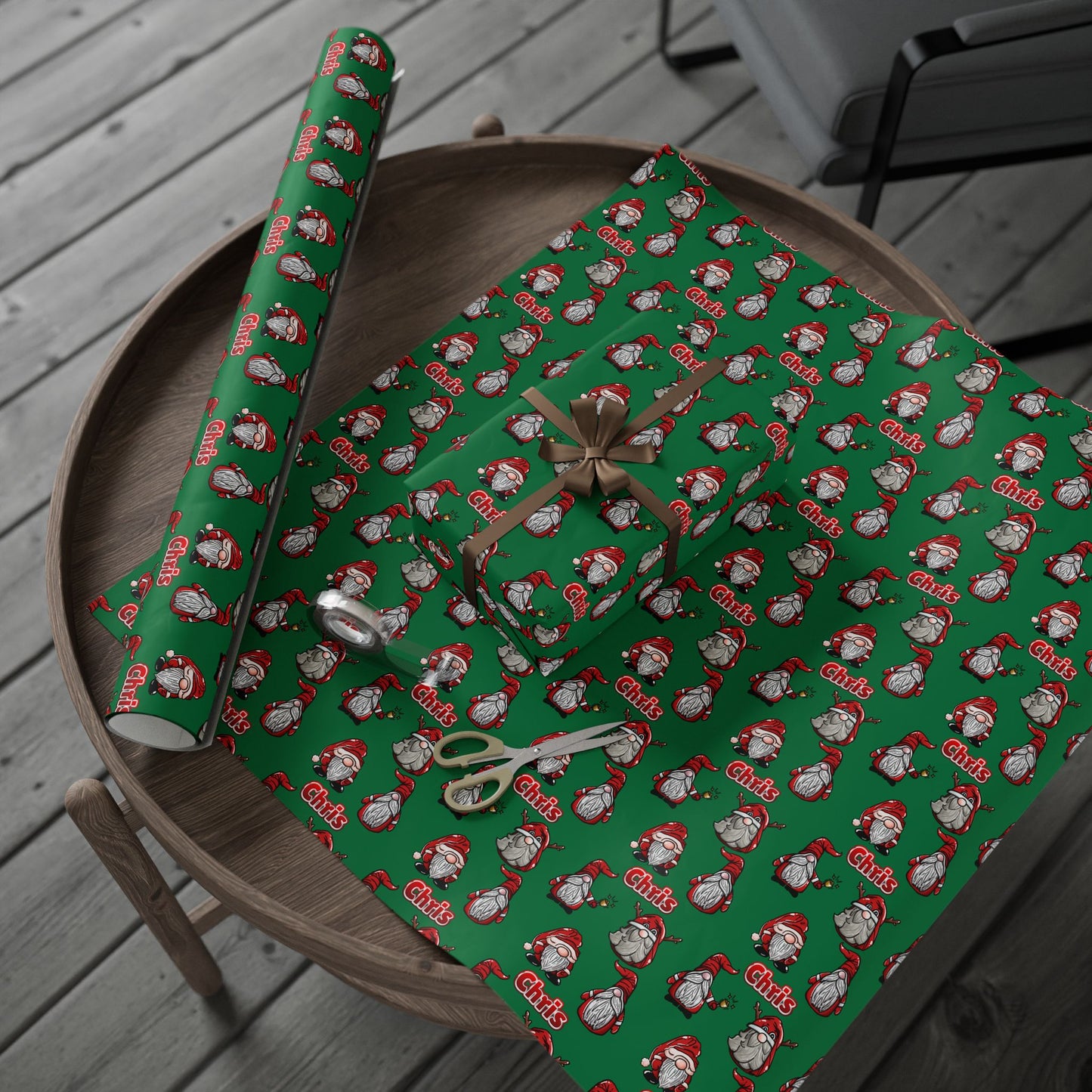 Santa Gnomes Custom Wrapping Paper (Chris)