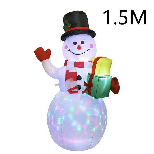 5ft Inflatable Snowman with Gift Box & Color-Changing LED Lights – Outdoor Christmas Yard Decoration